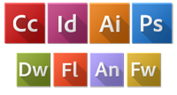 InDesign, Illustrator, Photoshop, Dreamweaver, Flash, Edge Animate, After Effect